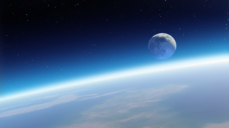 Mond und Erde